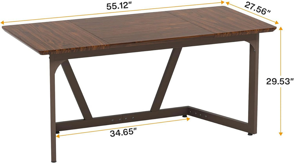55 Inch Walnut Computer Desk V78817