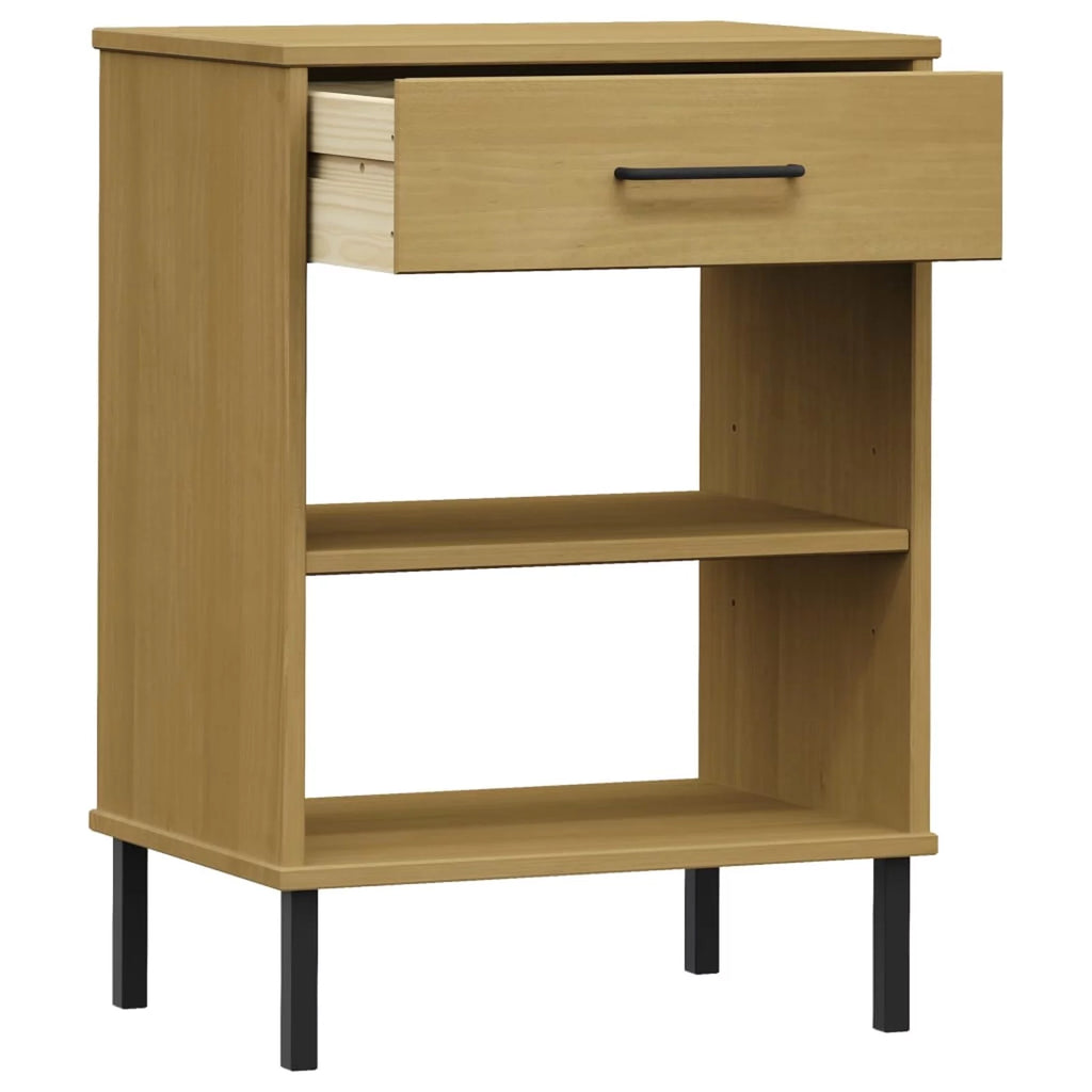 Pine Wood Console Cabinet with Drawer and Shelves D813028