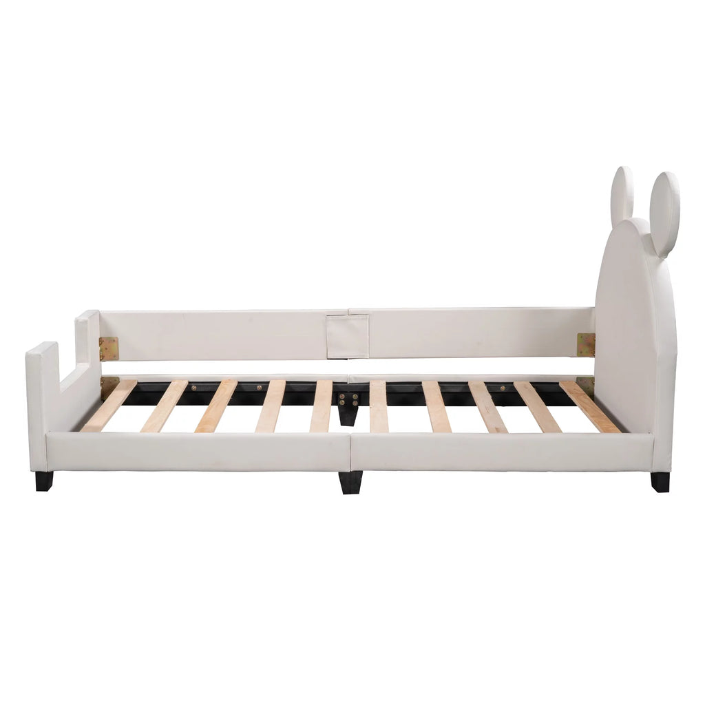 White Twin Size Upholstery Daybed with Headboard O132
