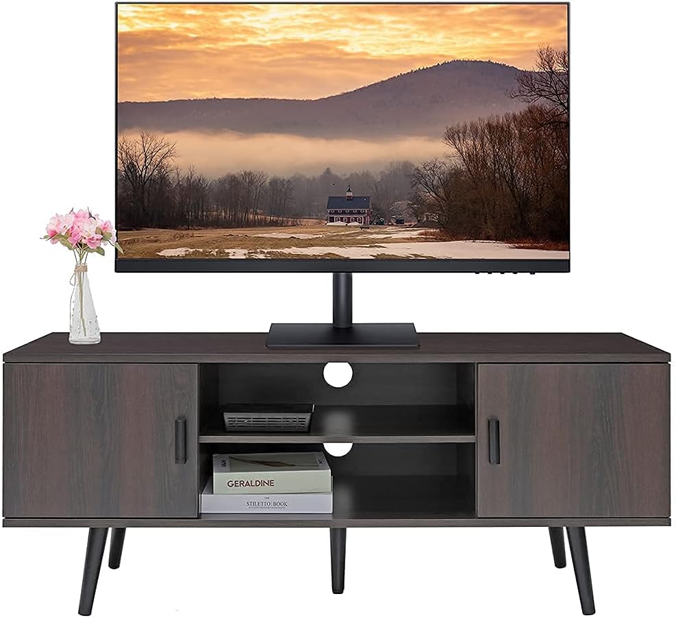 Mid-Century Modern TV Stand with 2 Storage Cabinet X437