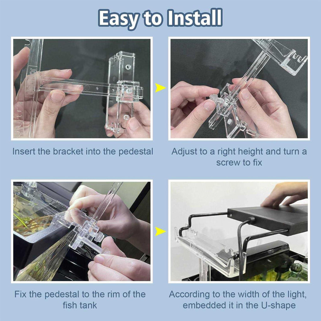 Adjustable Clear Acrylic Aquarium Light Riser 2pcs J716
