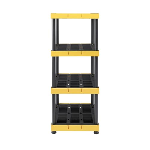 4-Tier Heavy Duty Plastic Storage Shelving Unit, 100lbs/shelf, 2 Pack M573