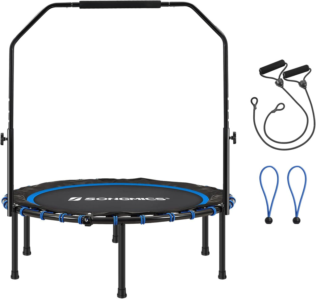 40 Inch Mini Fitness Trampoline with Bungee Cords Adjustable Bar Foldable E7953