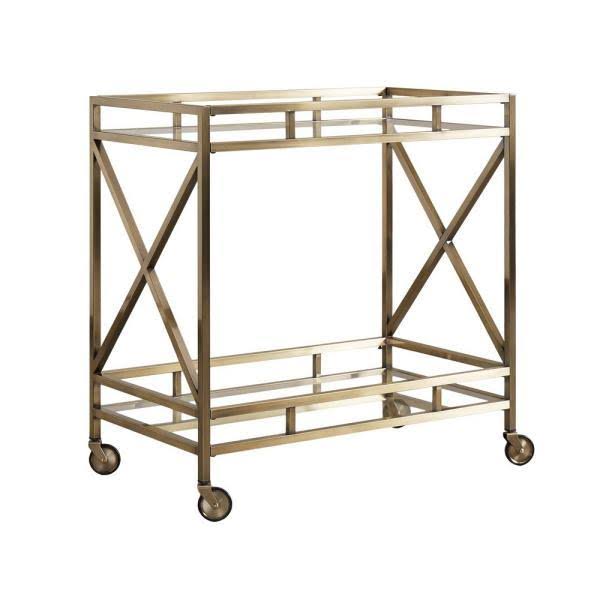 Antique Brass Bar Cart C1376