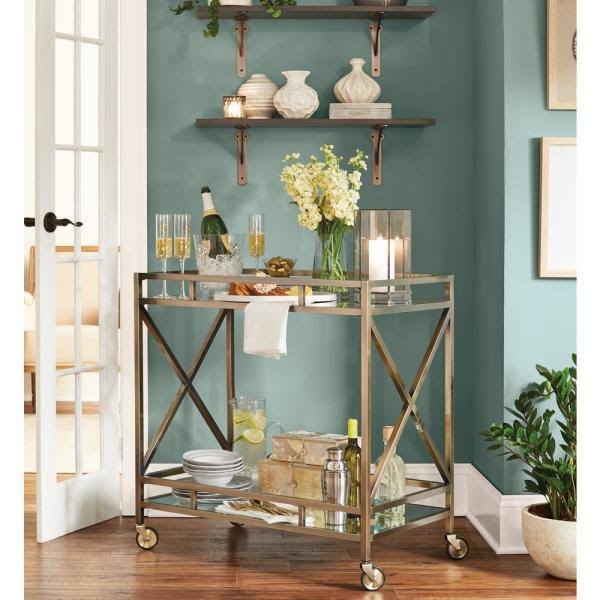 Antique Brass Bar Cart C1376