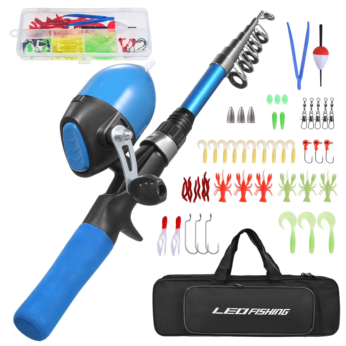 Portable Telescopic Fishing Rod and Reel Combo Starter Kit P124476