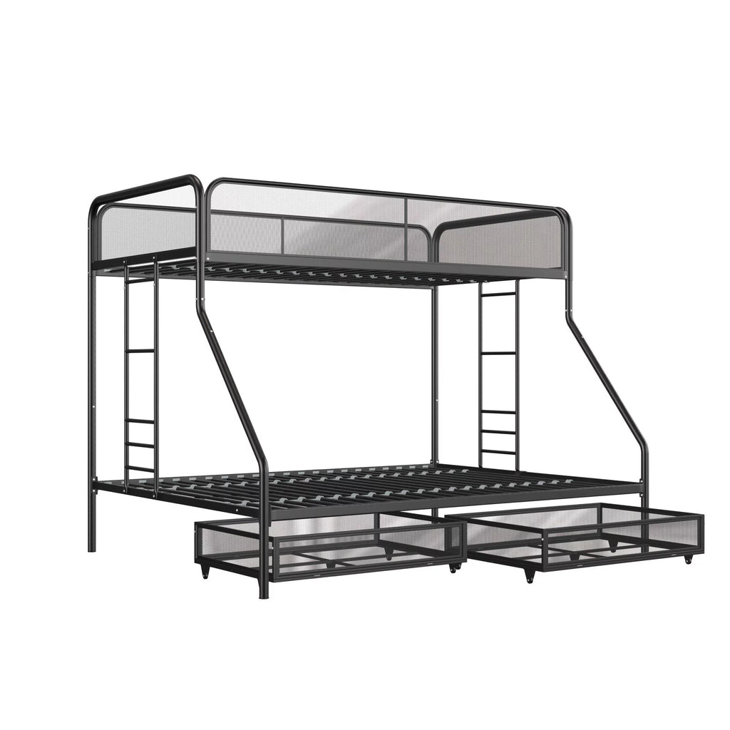 Black Metal Bunk Bed with Storage Drawers S968346