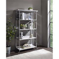 White Printed Faux Marble Bookcase V7219