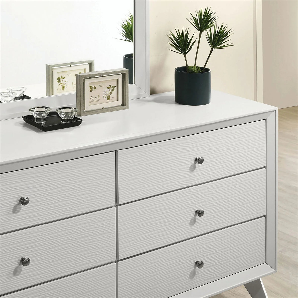 5pc Wood White Bedroom Set King P3107