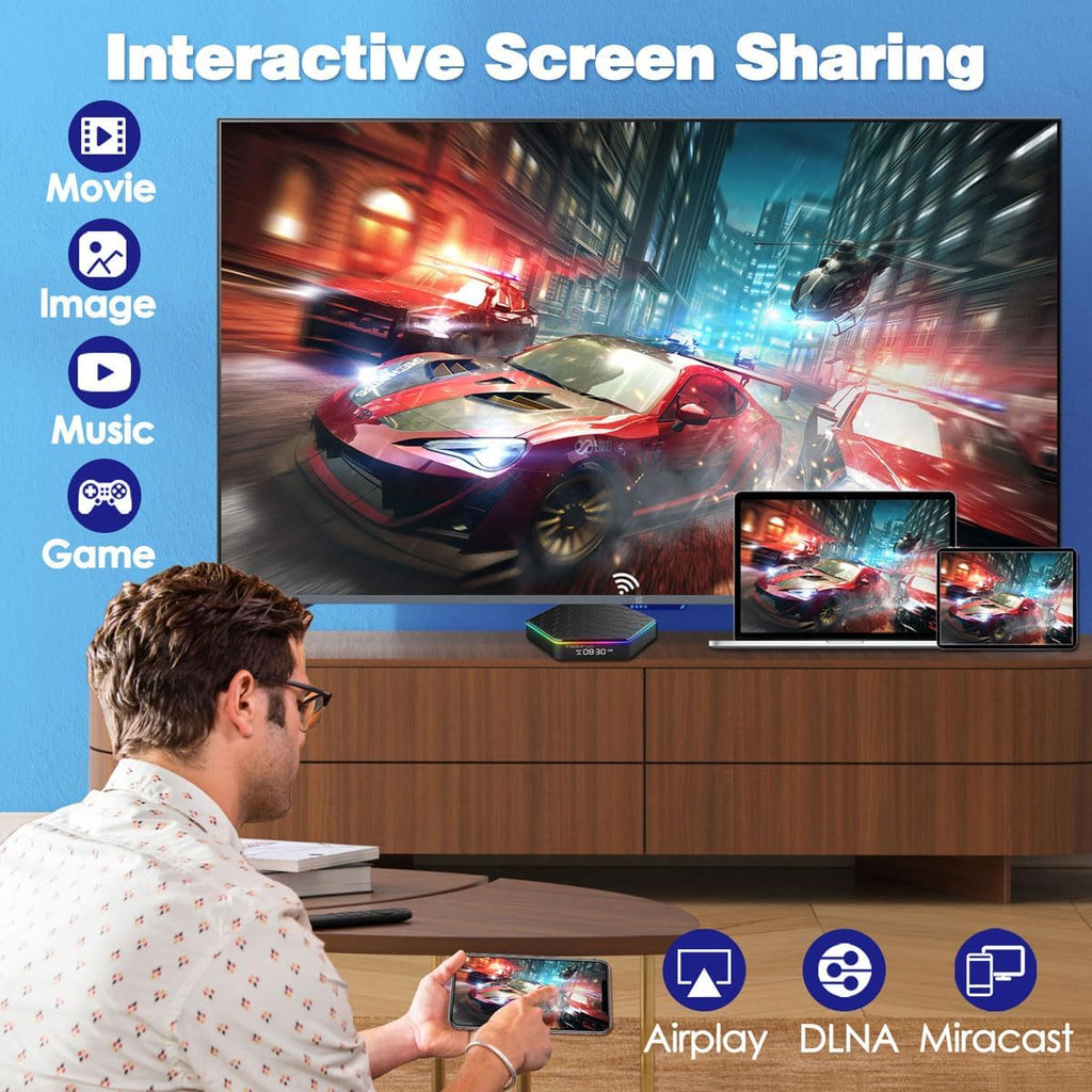 Android TV Box 4GB RAM 64GB ROM 6K 4K Wi-Fi 6 Bluetooth 5.0 USB H843