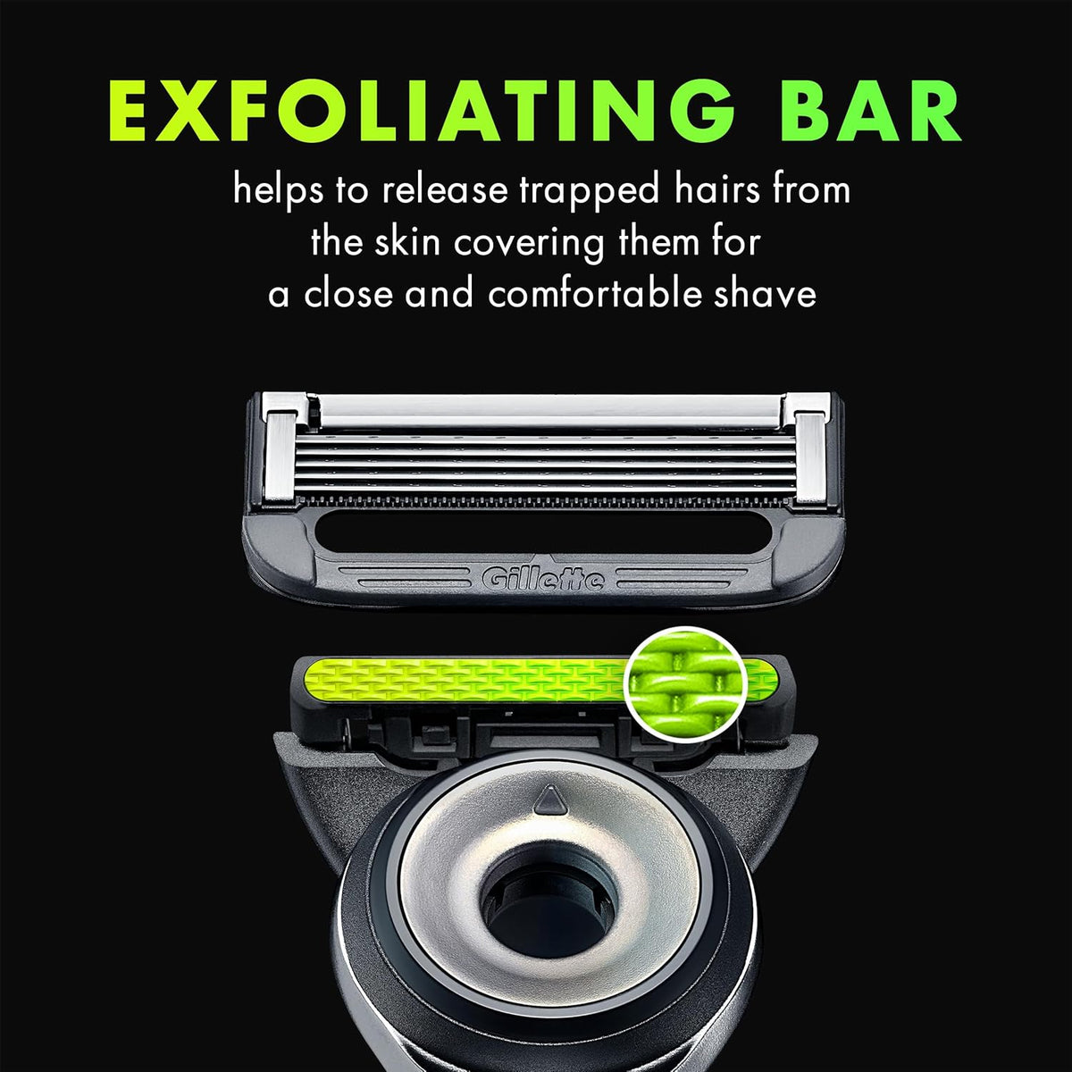 Razors with Exfoliating Bar, Shaving Kit, Includes 1 Handle, 4 Razor Blade Refills, 1 Premium Magnetic Stand R77690