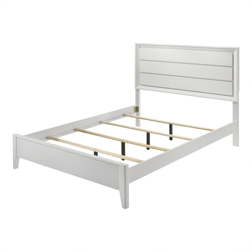 5pc Wood White Bedroom Set King P3107
