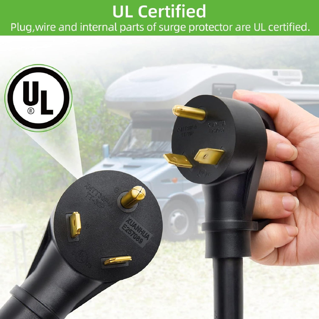 RV Surge Protector 30 Amp with Waterproof Cover, Circuit Analyzer F73121