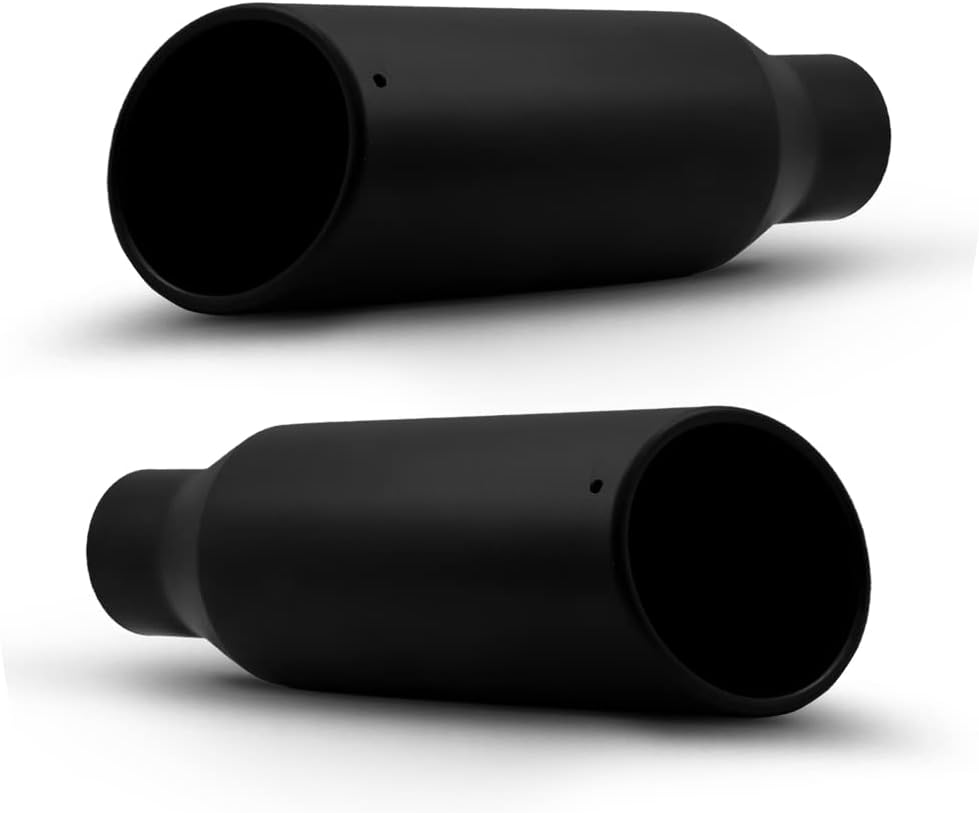 2PCS 2.5 Inch Inlet Black Exhaust Tips Stainless Steel Pack of 2 U5471