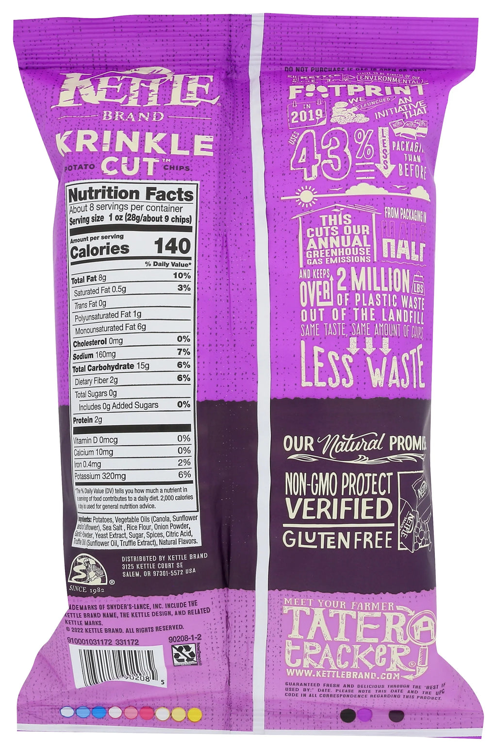 Kettle Cooked Potato Chips Truffle Oil and Sea Salt 7.5 Ounce Pack Of 12 D537
