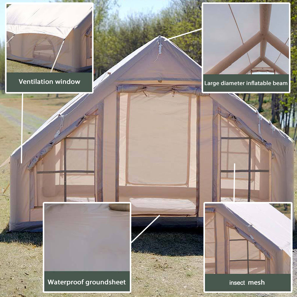 Inflatable Waterproof Windproof Oxford Camping Tent with Electric Pump L202