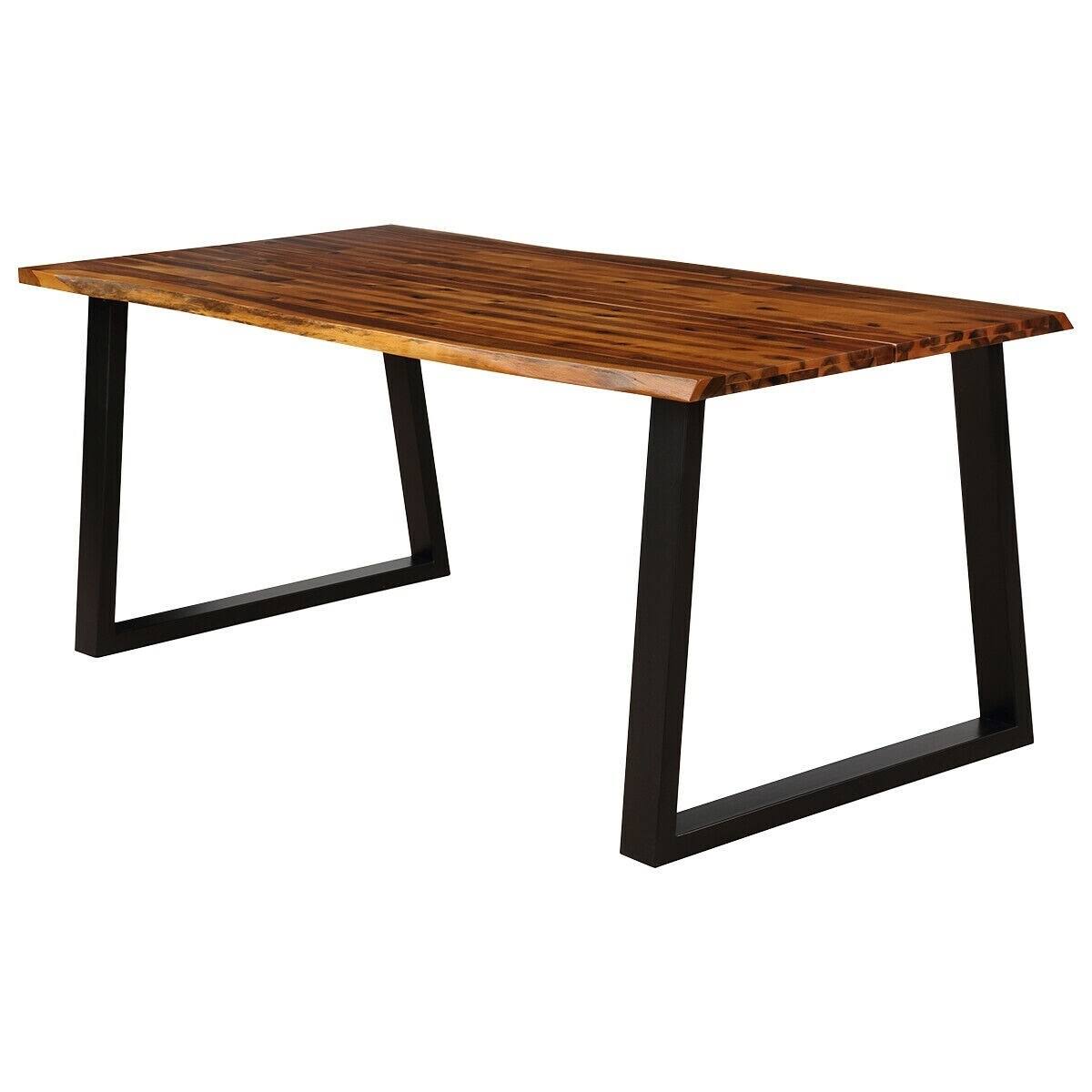 Brown Rectangular Acacia Wood Dining Table R3002