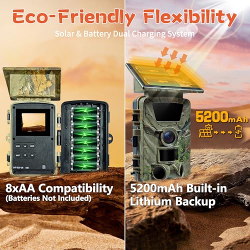 5K WiFi Solar Trail Camera with 64GB SD Card S125413