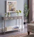 Washed Oak 2 Drawer Console Table with Shelf R232711