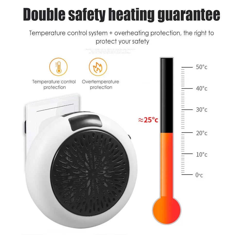 900W Plug-in Electric Heater Fan with Remote Timer F813