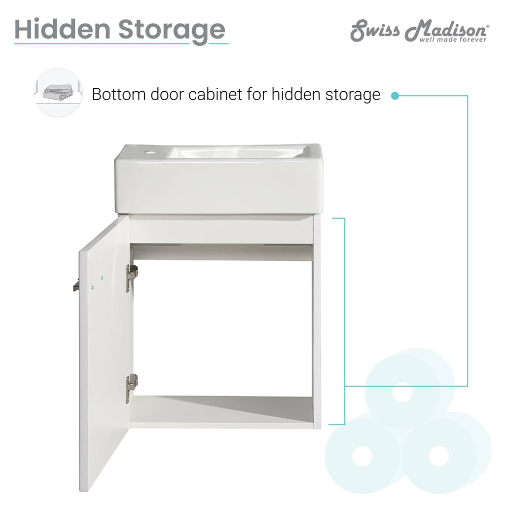 Glossy White Bathroom Vanity S989