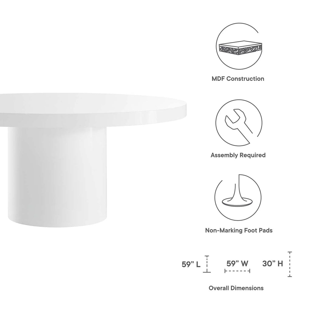 Round Dining Table in White T890312