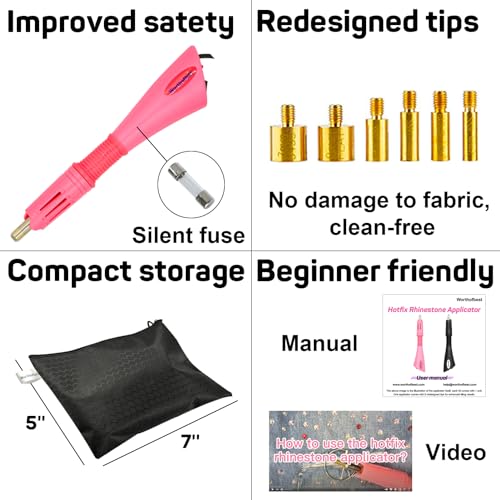 Hotfix Rhinestone Setter Applicator Tool Kit with 5000 Pcs AB Crystal Clear E4892