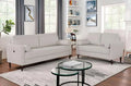 Off-White Leatherette Living Room Set 3pcs W854