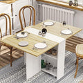 Folding Dining Table with 6 Casters and Shelves G6832