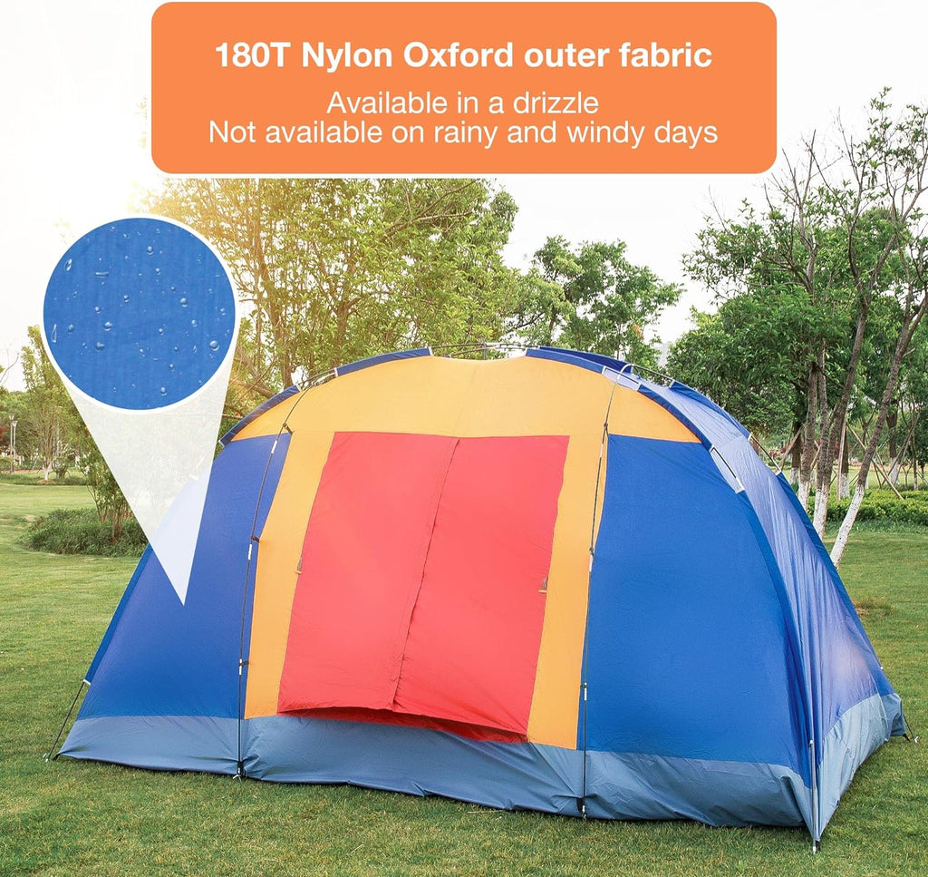 8 Person Large Family Camping Tent with Carry Bag S609006