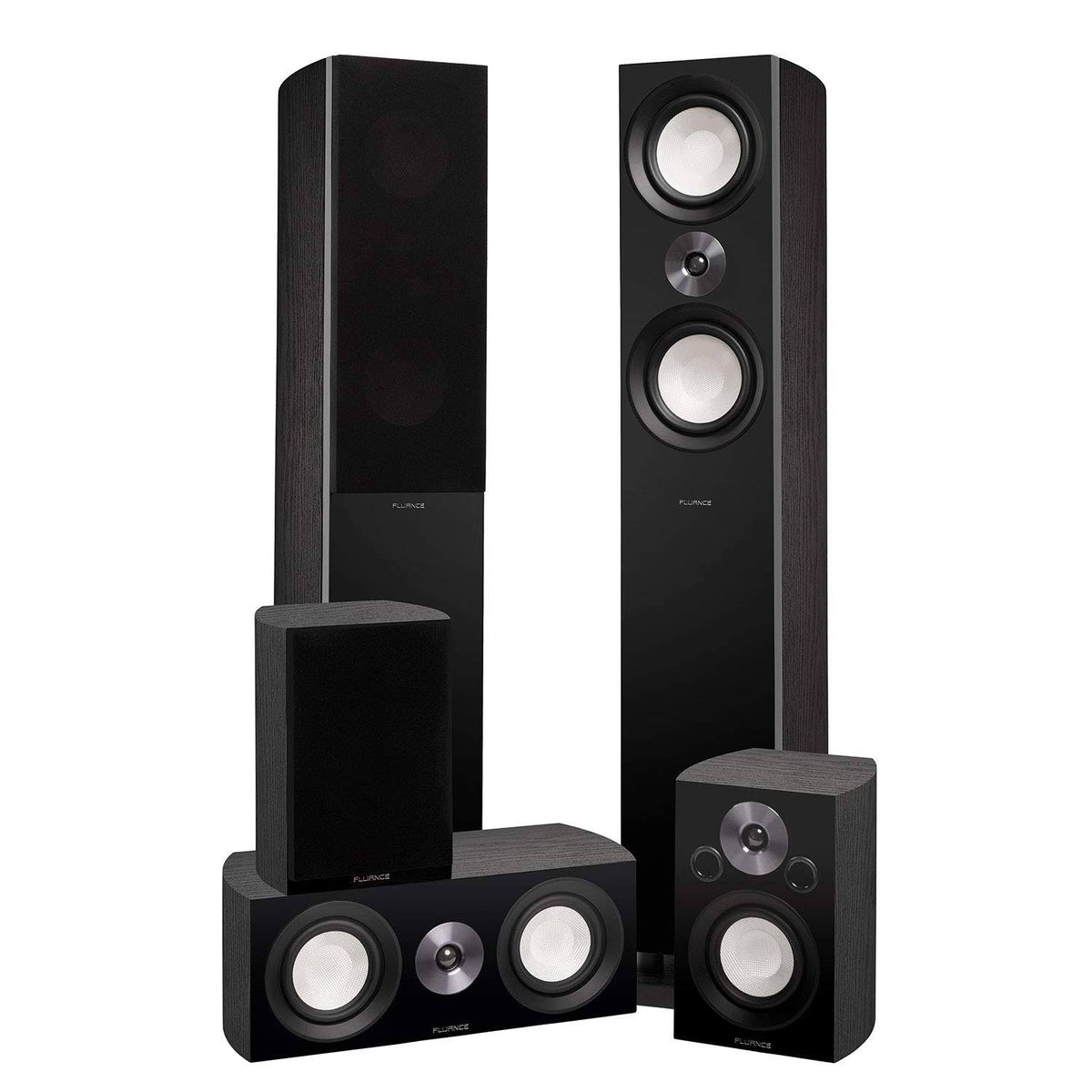 Black 5.0 Channel Surround Sound Speaker System J4051