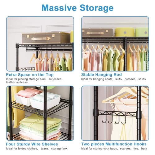 White Heavy Duty Freestanding Clothes Rack Z345394