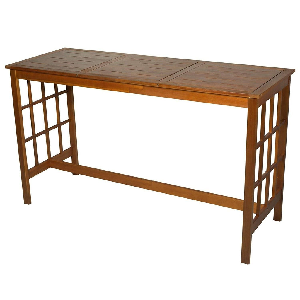 Brown 7 Piece Acacia Wood Bar Height Dining Set K2976