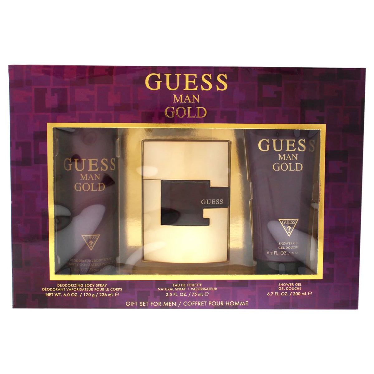 3 Pc Gift Set 2.5 oz EDT Spray 6.0 oz Deodorizing Body Spray 6.7 oz Shower Gel J405429