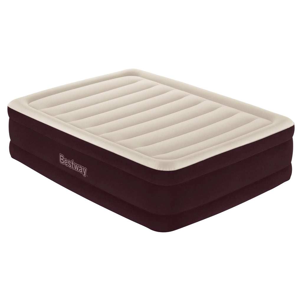 Maroon Queen Air Mattress with Built-in Pump J8158