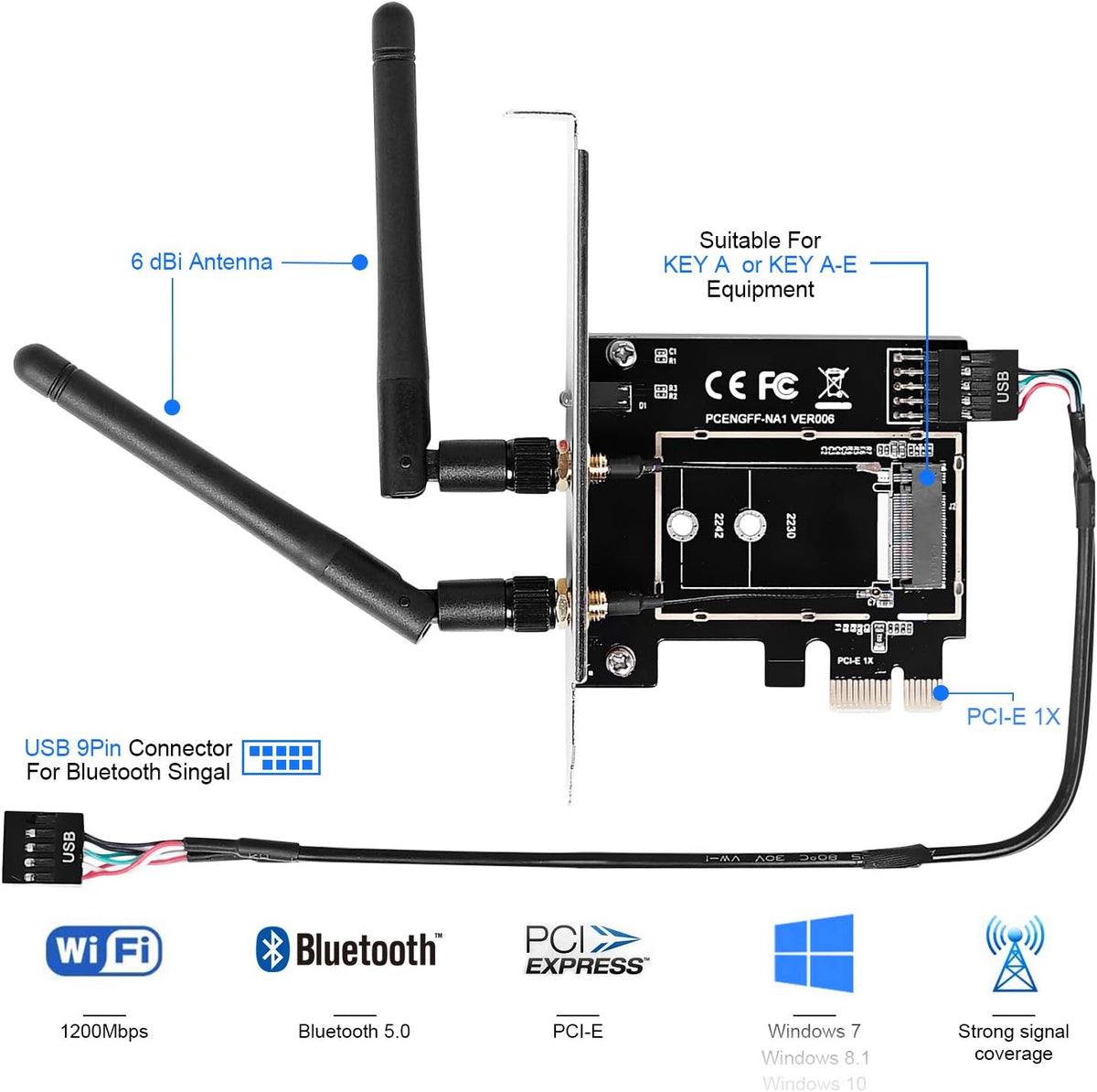 M.2 SSD to PCIe 3.0 X4 Adapter Card with Low Profile Bracket R4933