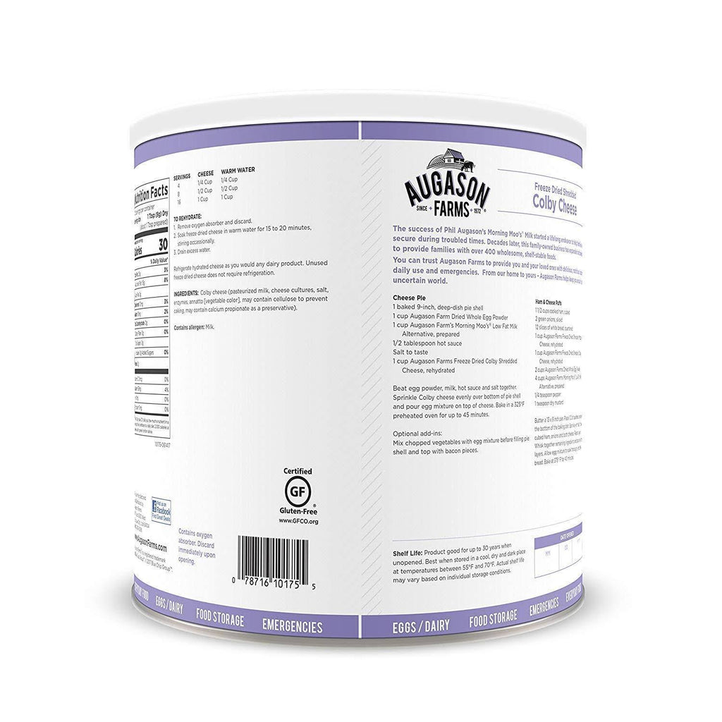 Freeze Dried Shredded Colby Cheese 1 lbs 14 oz No. 10 Can Q3309