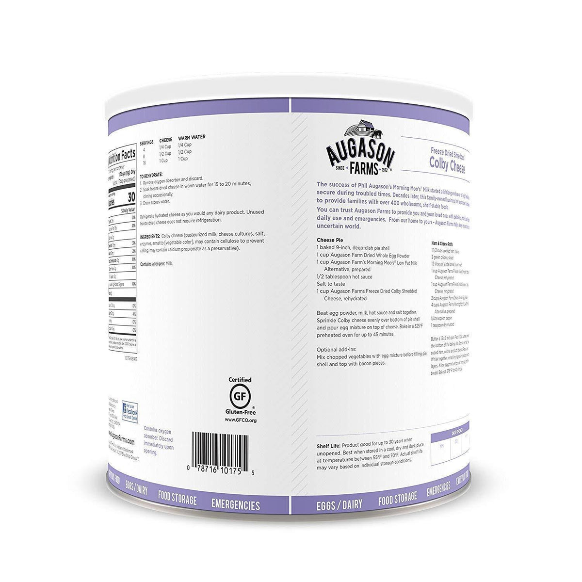 Freeze Dried Shredded Colby Cheese 1 lbs 14 oz No. 10 Can Q3309