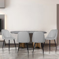 Retro Armless Vegan Leather Dining Chairs, off-Gray, Set of 4 K500