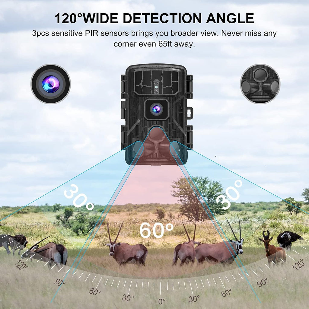 4K 30MP WiFi Bluetooth Trail Camera with Night Vision Motion Activated Waterproof E6005