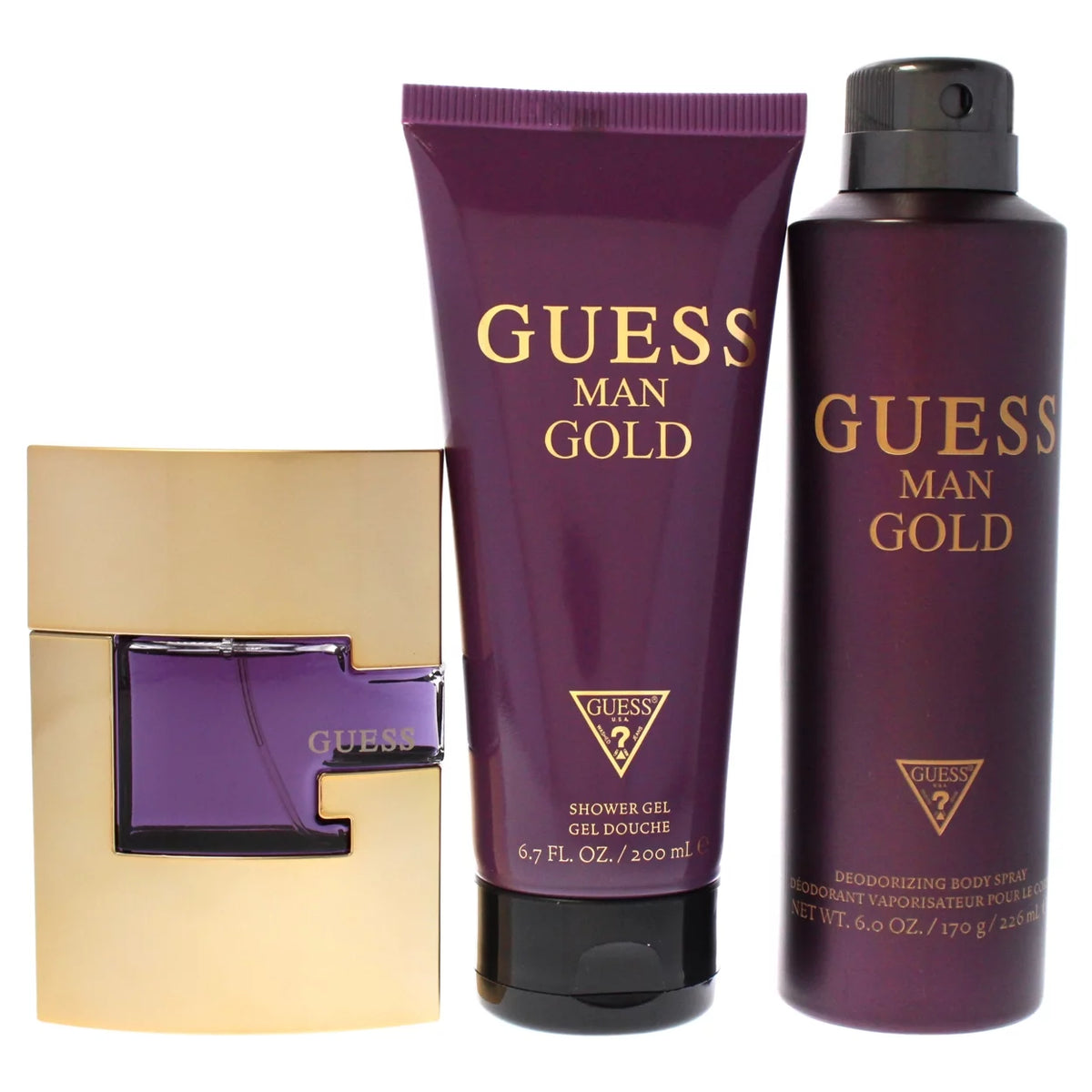 3 Pc Gift Set 2.5 oz EDT Spray 6.0 oz Deodorizing Body Spray 6.7 oz Shower Gel J405429