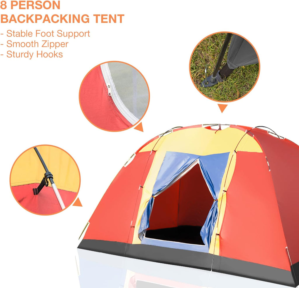 8 Person Lightweight Camping Tent with Carry Bag U757695