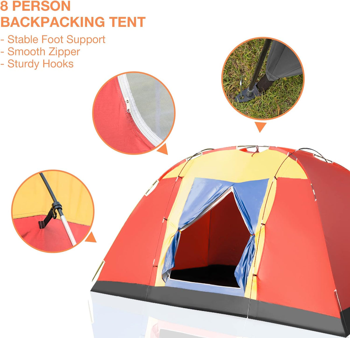 8 Person Lightweight Camping Tent with Carry Bag U757695