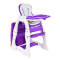 Purple 3 in 1 Baby High Chair Convertible Play Table Seat Booster Toddler Feeding Tray B22763
