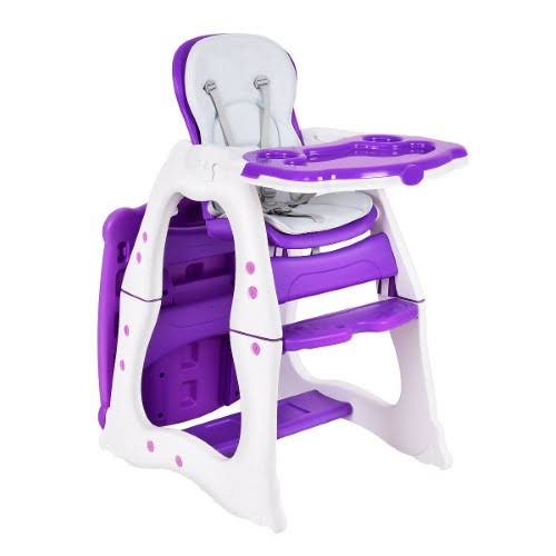 Purple 3 in 1 Baby High Chair Convertible Play Table Seat Booster Toddler Feeding Tray B22763