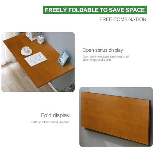 Natural Pine Wood Wall Mounted Folding Table 39 Inch Z46587