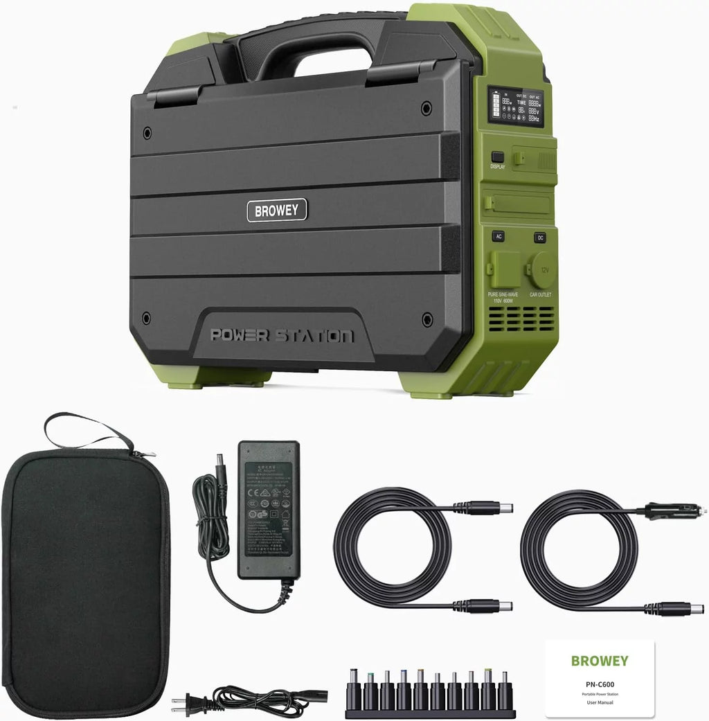 614.4Wh Portable Power Station with 30W Solar Panel T8381