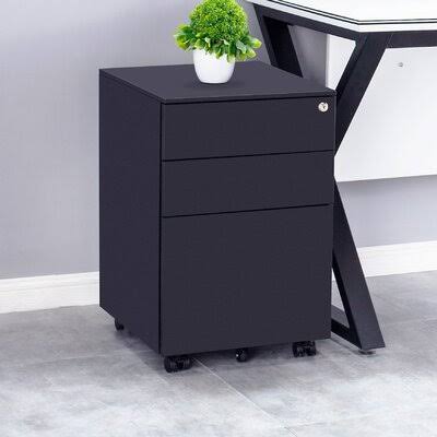 Black 3 Drawer Filing Storage Cabinet T3883