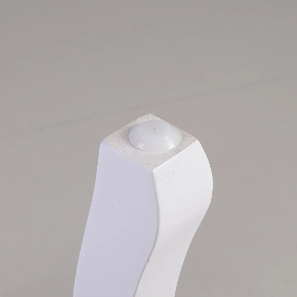 White Wood Vanity Stool with Cushion I129528