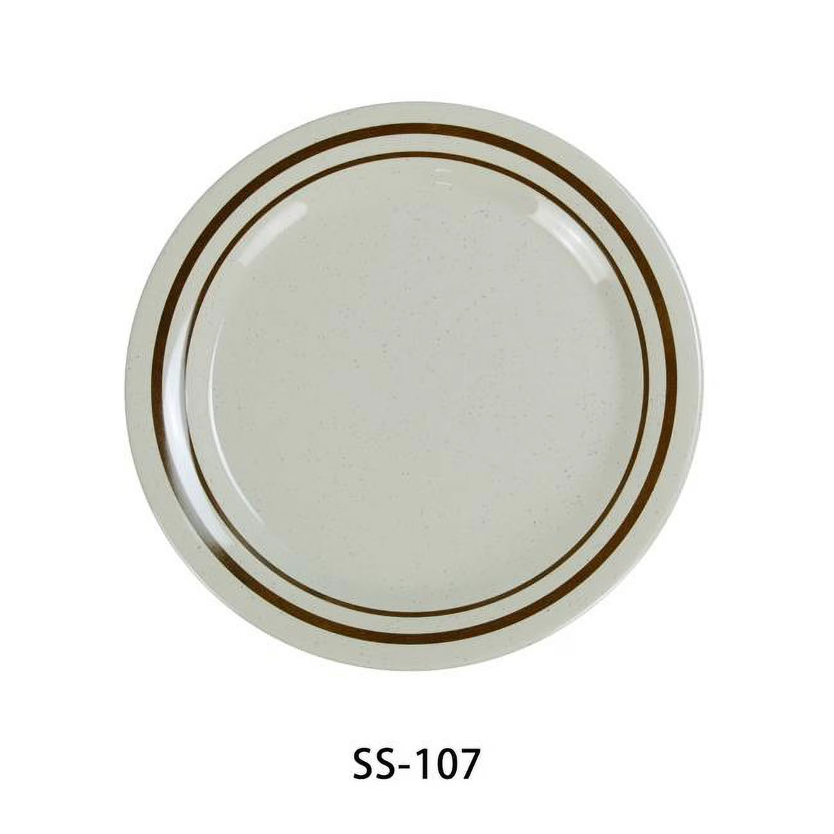 Sesame Round Dinner Plate, 7.25" Diameter, Melamine, Pack of 48 F340